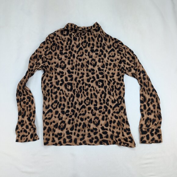 Reformation Leopard Print Button-Down Blouse Sz M - Picture 3 of 12